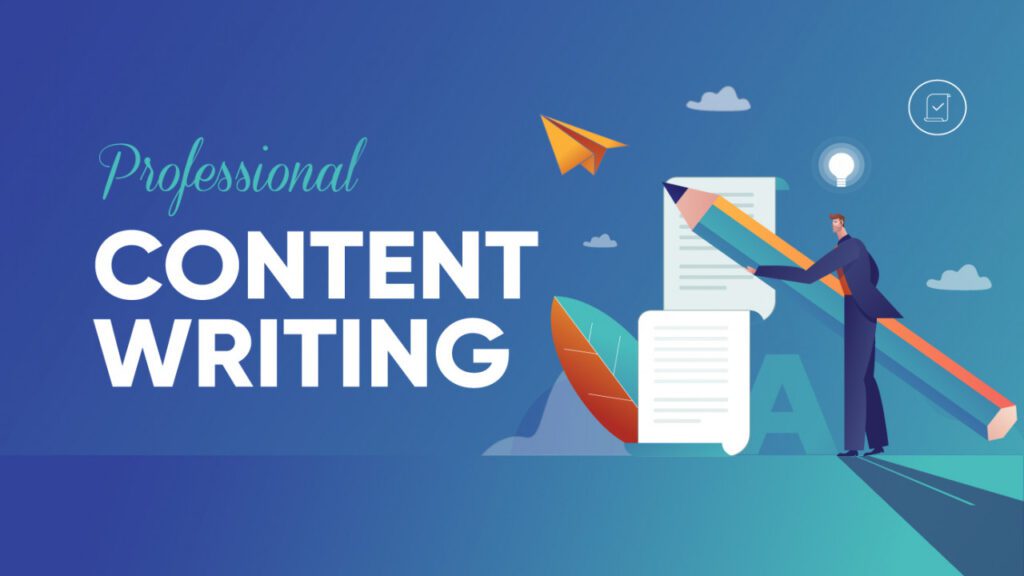 “Content writing concept showing creative writing, copywriting, and digital marketing services