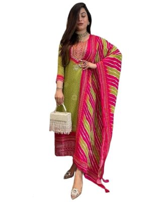 Women’s Viscose Straight Kurta Set with Pant & Dupatta