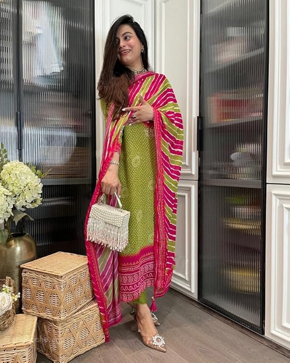 Women’s Viscose Straight Kurta Set with Pant & Dupatta - Image 3