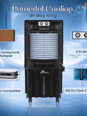 RR Signature GRANDEUR PLUS Desert Air Cooler 100 LTR 【Dark Grey】