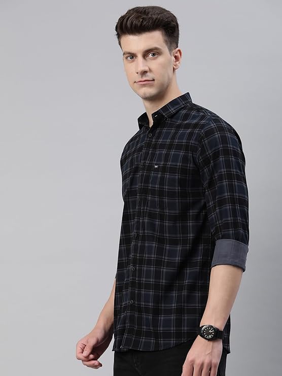 Imsa Moda Men's Textured Fabric Solid Half-Open Collar T-Shirt | Full Sleeve Casual Shirt for Men | Comfortable Fall Wear