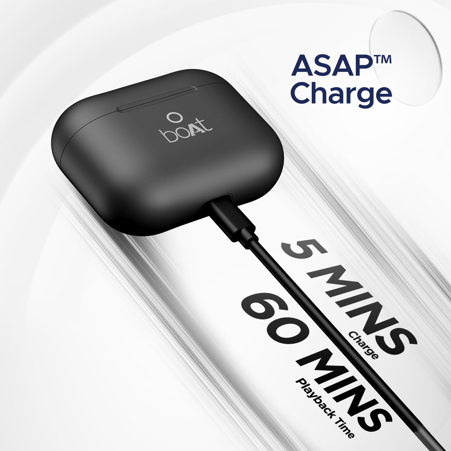 Boat Airdopes Joy, 35Hrs Battery, Fast Charge, IWP Tech, Low Latency, 2Mic ENx, Type-C Port, v5.3 Bluetooth Earbuds, TWS Ear Buds Wireless Earphones with mic(Jet Black) - Image 5