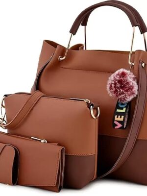Handbag Set for Women 4 Pcs Combo,