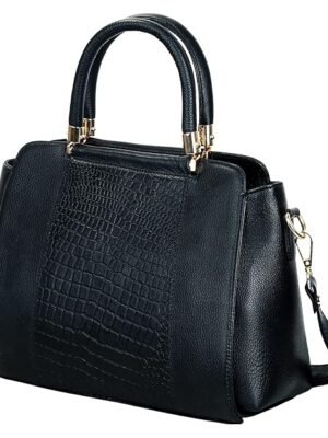 GSS Purse Leather Accessories Full-Grain Natural Cro Leather Top-Handle satchel Handbags & Shoulder Sling Bags For Women