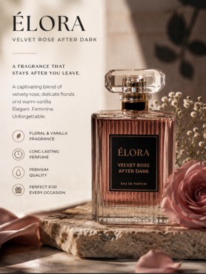 ÉLORA Velvet Rose After Dark – Luxury Eau de Parfum for Women