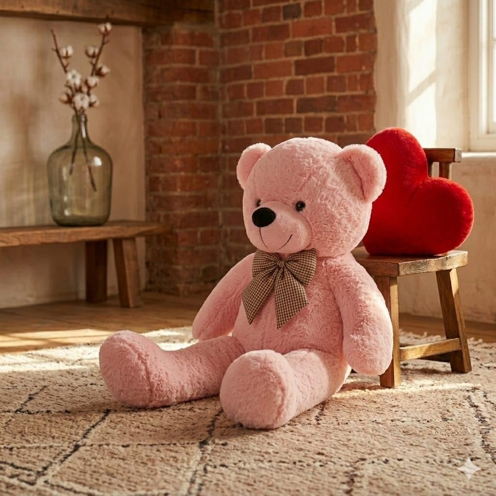 Niku Skin Friendly Ultra Soft 3 Feet Teddy Bear for Kids, Lovable Huggable Cute Soft Giant Teddy Bear for Girlfriends/Wife/Kids/Husband - (Pink, 85 cm) - Image 4