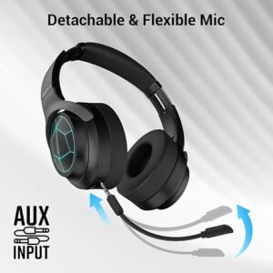 ZEBRONICS Envy 2, Wireless Over Ear Headphone, ENC, Upto 65* Hours Playback, Gaming Mode, Dual Pairing, Bluetooth v5.3, AUX, Call Function, Voice Assistant, Foldable Design, Detachable Mic (Black) Visit the ZEBRONICS Store
