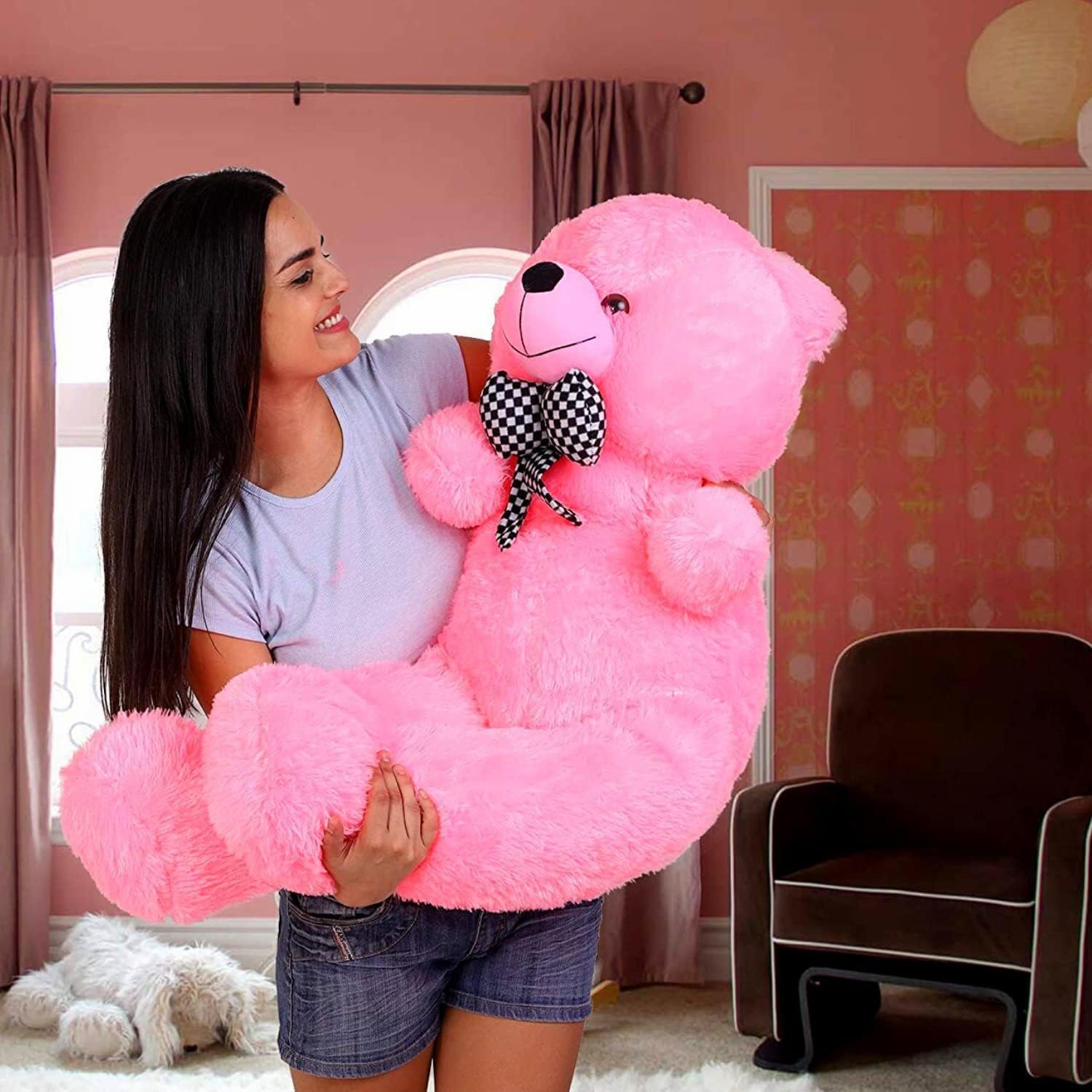 Niku Skin Friendly Ultra Soft 3 Feet Teddy Bear for Kids, Lovable Huggable Cute Soft Giant Teddy Bear for Girlfriends/Wife/Kids/Husband - (Pink, 85 cm) - Image 3